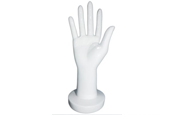 Рука под перчатку глянцевая короткая белая RK-01W